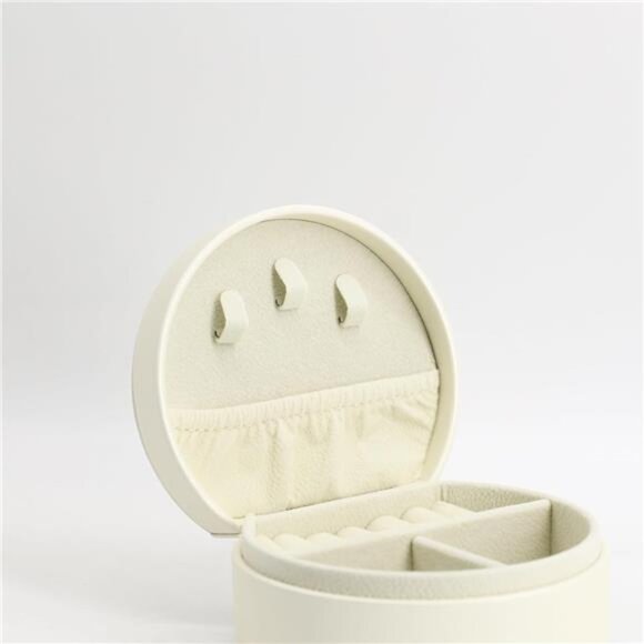 Travel Jewelry Case Half Moon Clutch Personalized Gold Monogram Accessory Box - Picture 6 of 8